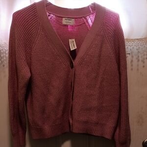 Old Navy Women's Dusty Rose V-Neck Button Cardigan